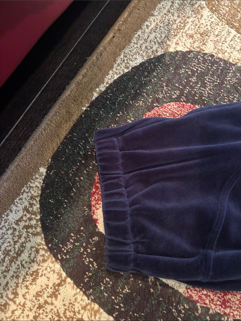 Sean John Navy Blue Velour Sweatpants - Picture 2 of 4